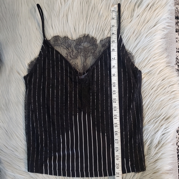 Zara Basic Striped Lace Top Camisole Host Pick 🥨 Black and White Coquette VGUC - Picture 5 of 7